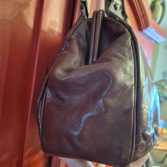 Vintage 60s  ETIENNE AIGNER Kisslock Handmade Leather Satchel Handbag RARE HTF - Picture 4 of 12